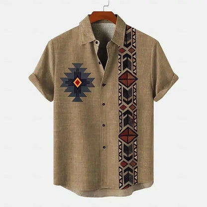 Importé - Chemise Homme Coton Lin Décontracté Manche Courte