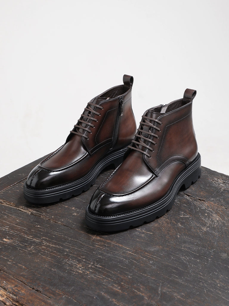 Importé - Chaussure Derby Montantes En Cuir Verni Style Britanniques