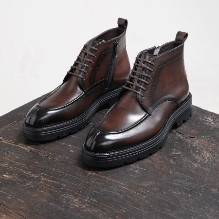 Importé - Chaussure Derby Montantes En Cuir Verni Style Britanniques