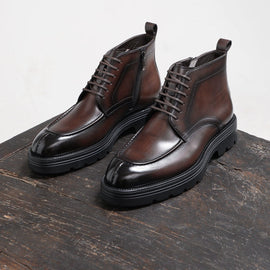 Importé - Chaussure Derby Montantes En Cuir Verni Style Britanniques