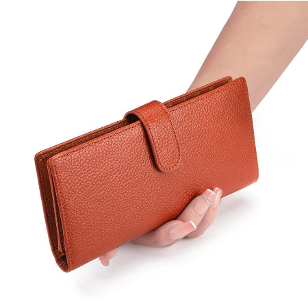 Importé - Portefeuille Mixtes Long Slim en Cuir Véritable