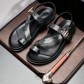 Importé - Chaussure Sandales A Lanières En Cuir Tendance