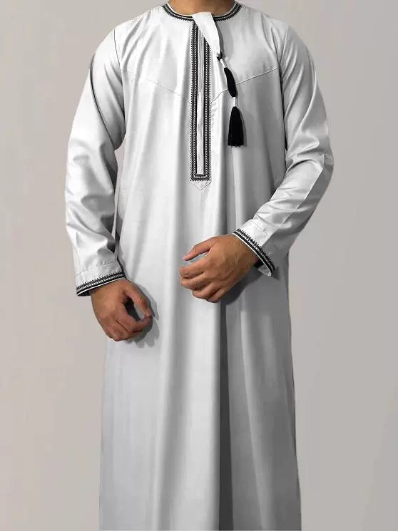 Importé - Boubou Homme Qamis Décontracté Manches Longues Avec fermeture éclair