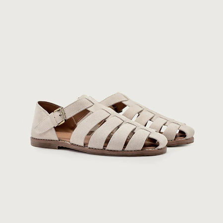 Importé - Chaussure Sandales A Lanières En Cuir Daim