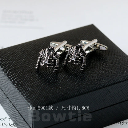 Importé - Boutons de Manchettes Homme - En Argent Brillant