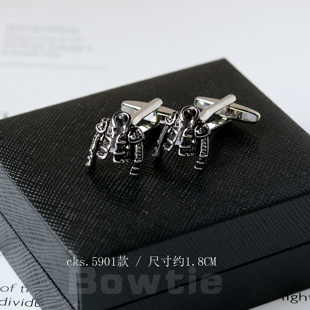 Importé - Boutons de Manchettes Homme - En Argent Brillant