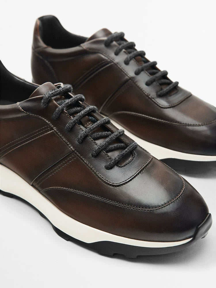 Importé - Chaussure Homme 100%en cuir  Basket Sport Confort Décontractées