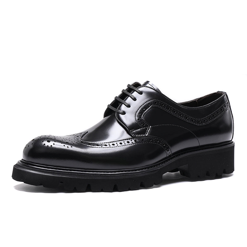 Importé - Chaussure Homme Derby En Cuir Verni Style Britanniques