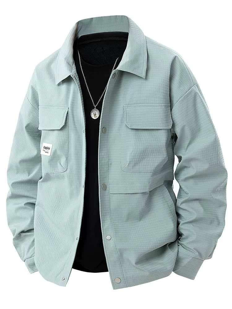 Importé - Veste Sur-Chemise Homme Décontracté Col Revers