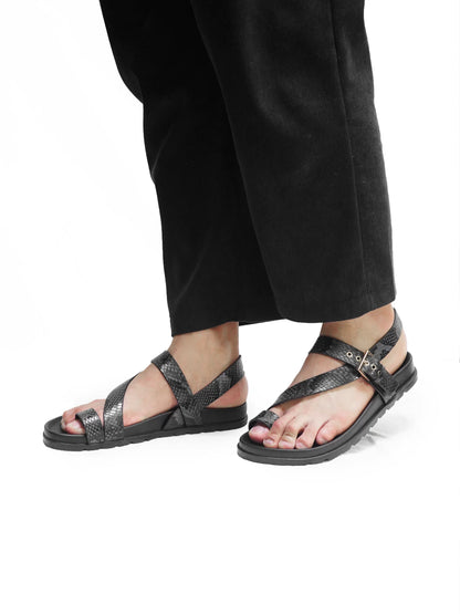 Importé - Chaussure Sandales A Lanières En Cuir Tendance
