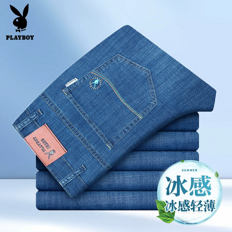 Importé - Playboy Pantalon Jean Stretch Homme Slim Décontracté