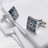Importé - Boutons de Manchettes Homme - En Argent Brillant