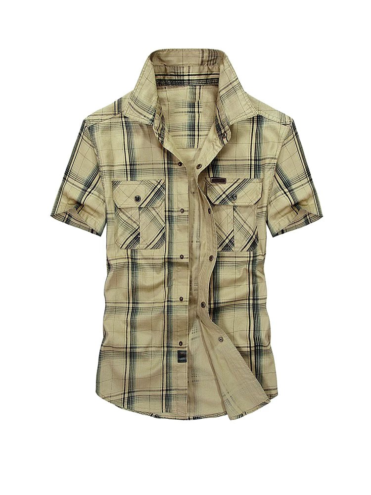 Importé - Chemise Homme En Pur Coton Manches Courtes