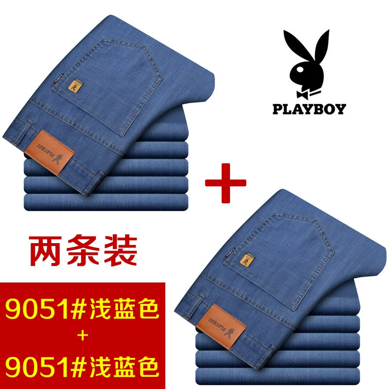 Importé - Playboy Lot 2x Pantalons Leger Jean Stretch Homme