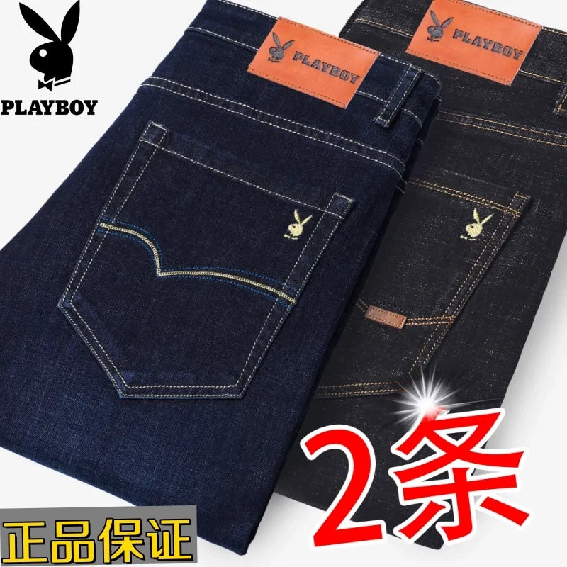 Importé - Playboy Lot 2x Pantalons Jean Stretch Homme Décontracté