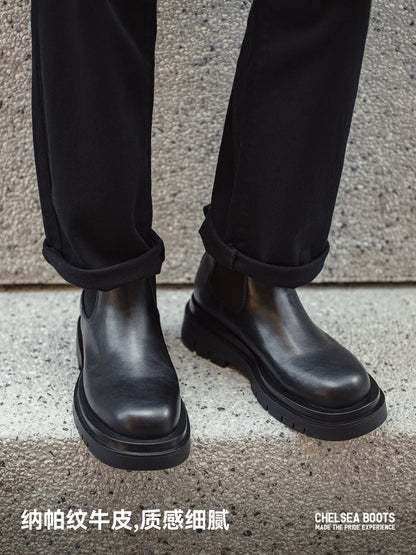 Importé - Chaussure Homme Bottes Chelsea Cuir Rétro