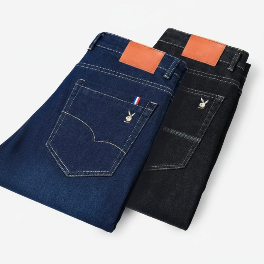 Importé - Playboy Lot 2x Pantalons Jean Stretch Homme Décontracté