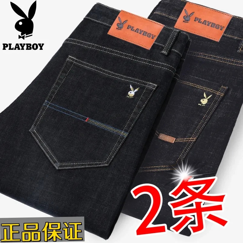 Importé - Playboy Lot 2x Pantalons Jean Stretch Homme Décontracté