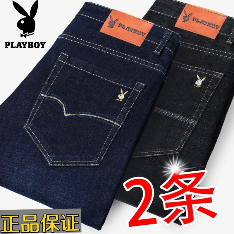 Importé - Playboy Lot 2x Pantalons Jean Stretch Homme Décontracté