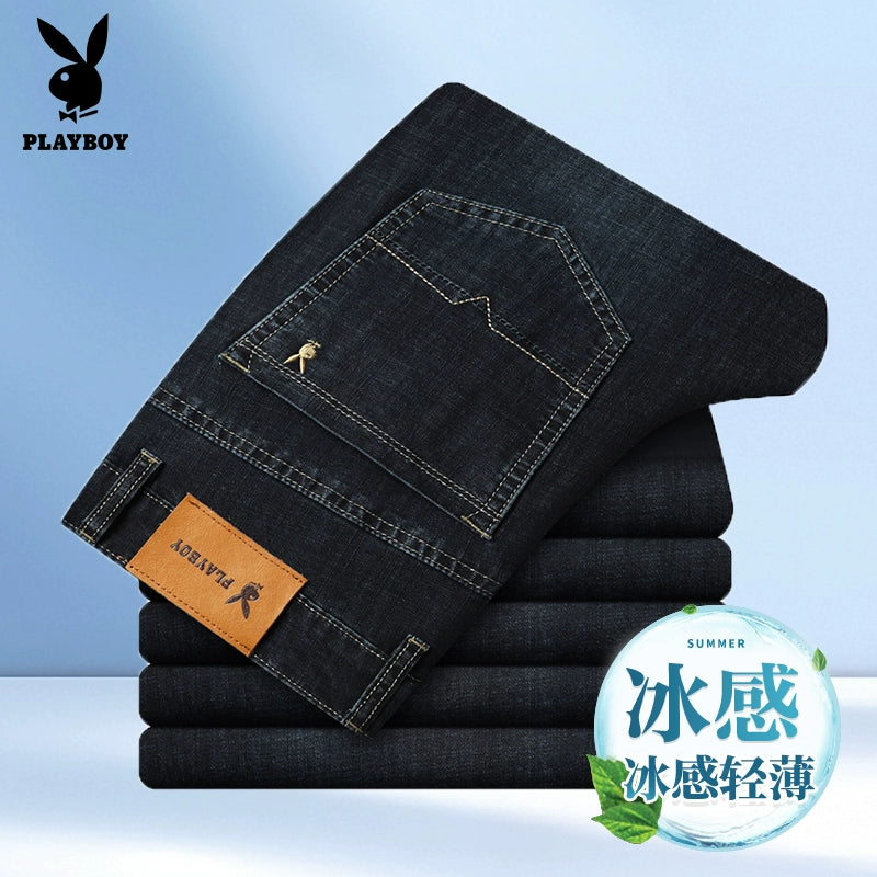 Importé - Playboy Pantalon Jean Stretch Homme Slim Décontracté