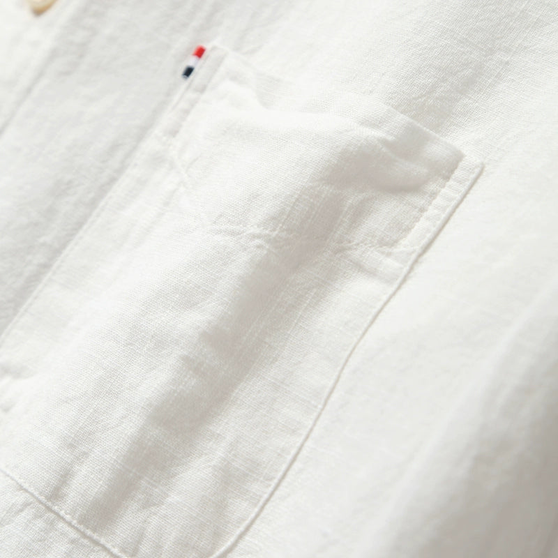 Importé - Chemise Homme 100% Coton Lin Manches Longues