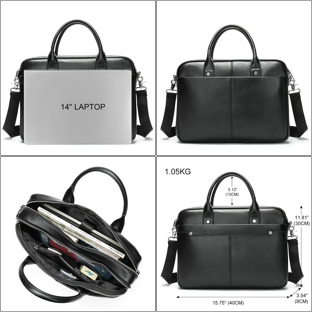 Importé - Sac Premium Cuir Gaufré Pour PC Ordinateur 14''