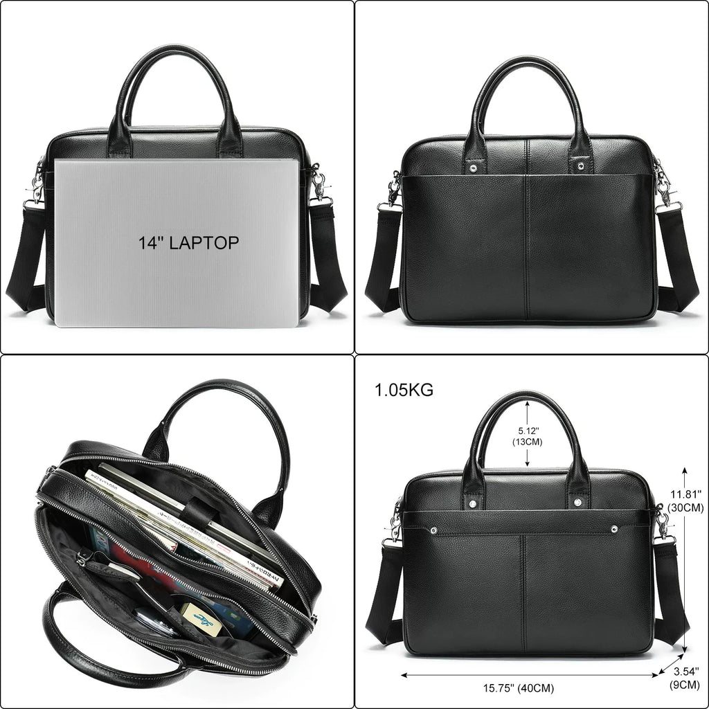 Importé - Sac Premium Cuir Gaufré Pour PC Ordinateur 14''