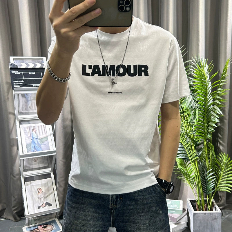 Importé - T-Shirt Coton L' AMOUR Homme Décontracté Manches Courtes