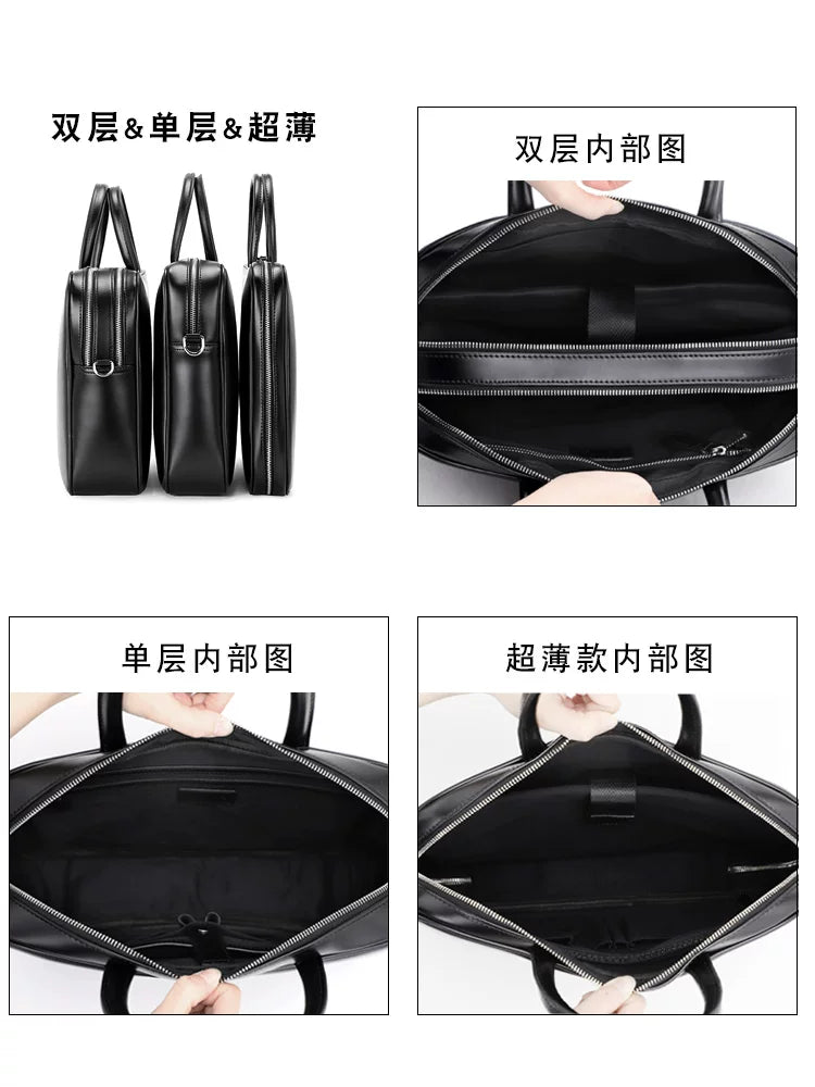 Importé - Sac Premium Cuir Lisse Pour PC Ordinateur 14''