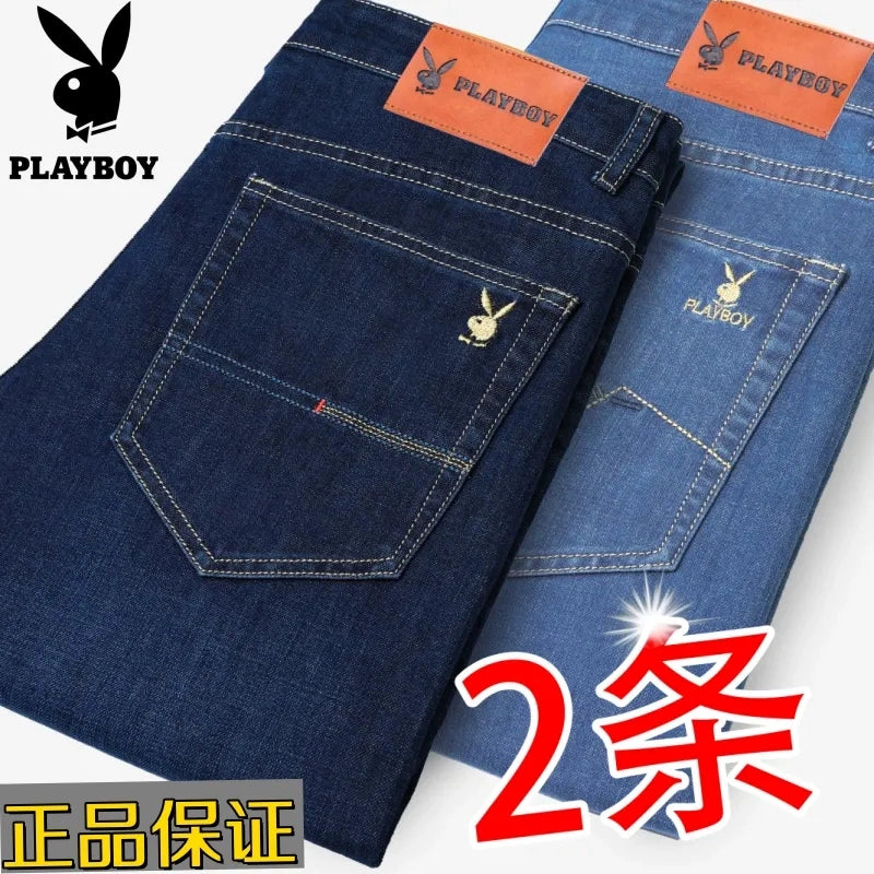 Importé - Playboy Lot 2x Pantalons Jean Stretch Homme Décontracté