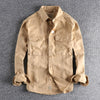 Importé - Chemise Homme Rétro Délavée Tendance Manches Longues