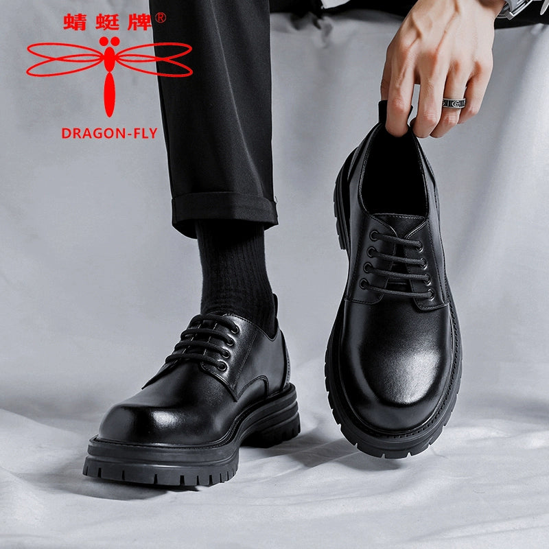 Semelle épaisse Derbies Homme Cuir Noir Chaussures Derby à Semelle