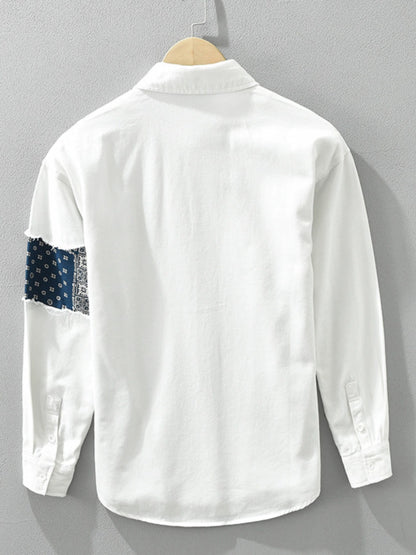 Importé - Chemise 100% Coton Homme Manches Longues Tendance