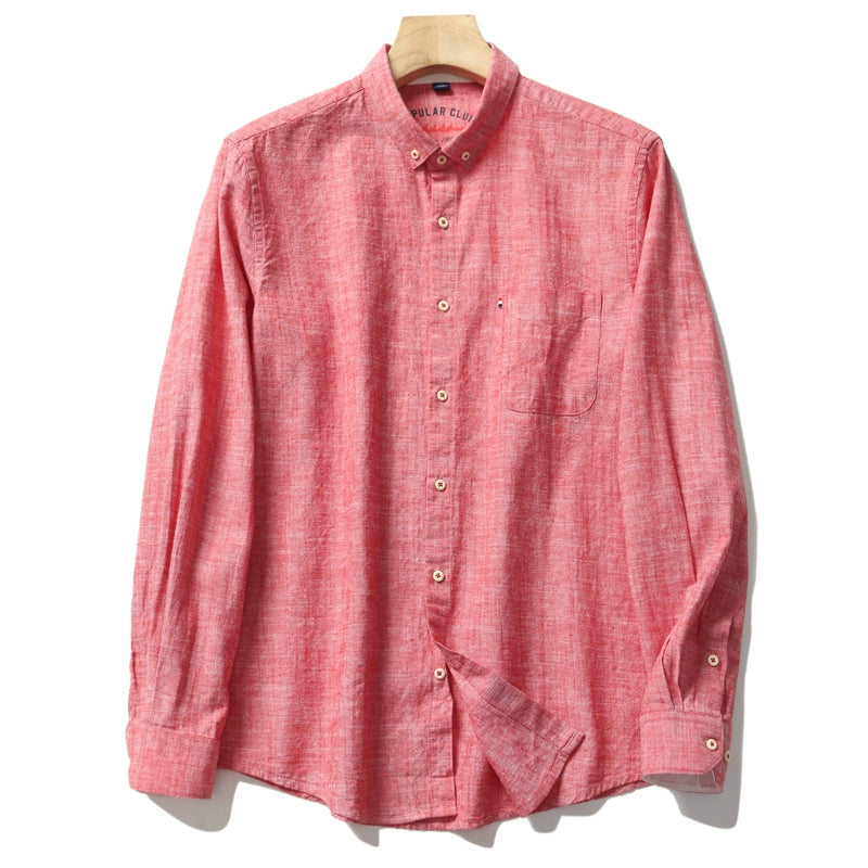 Importé - Chemise Homme 100% Coton Lin Manches Longues