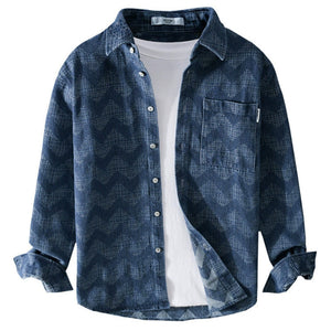 Importé - Chemise Homme Coton Lourd Texturé Manche Longue