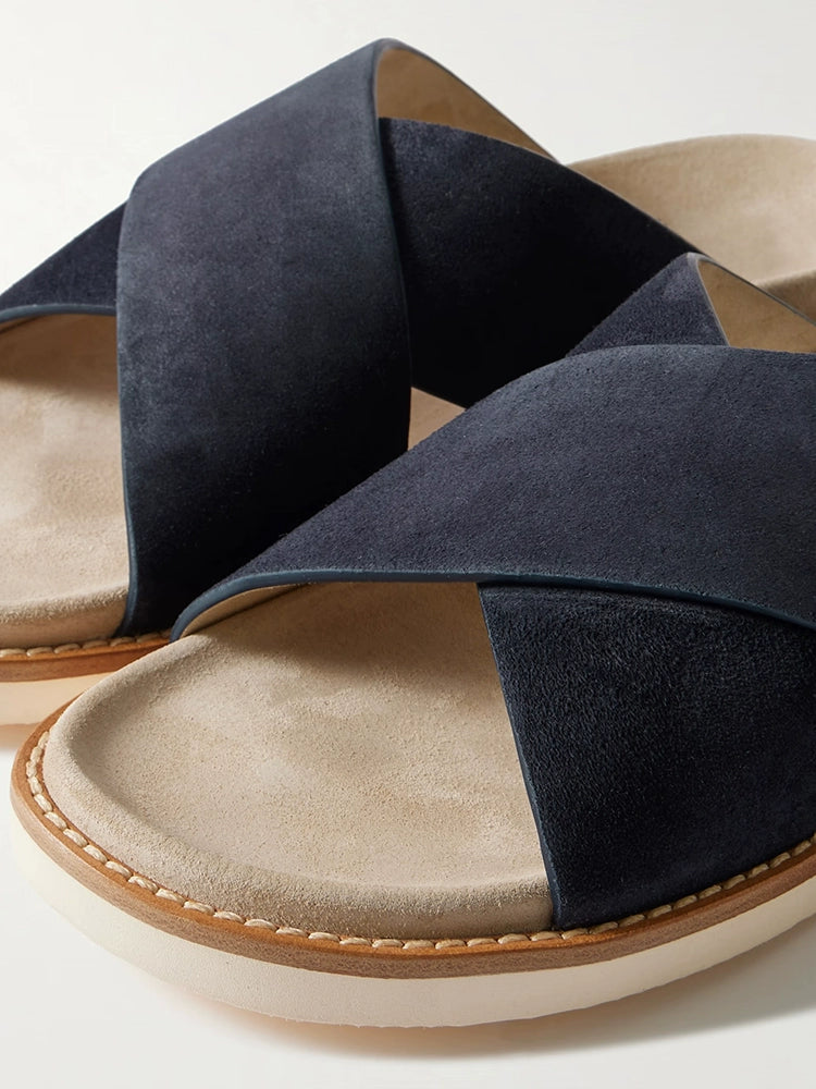 Importé - Chaussure Sandales Décontracté À Lanières En Daim