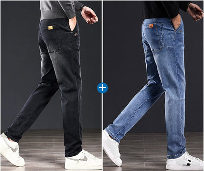 Importé - Lot 2x Pantalons Jeans Coton Homme Slim Stretch