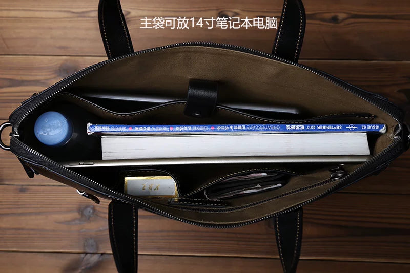 Importé - Sac Premium Cuir Gaufré Pour PC Ordinateur 14''