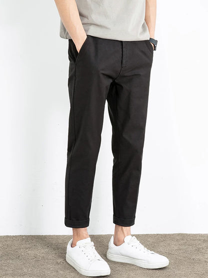 Importé - Pantalon Pur Coton Coupe Slim Homme Décontracté
