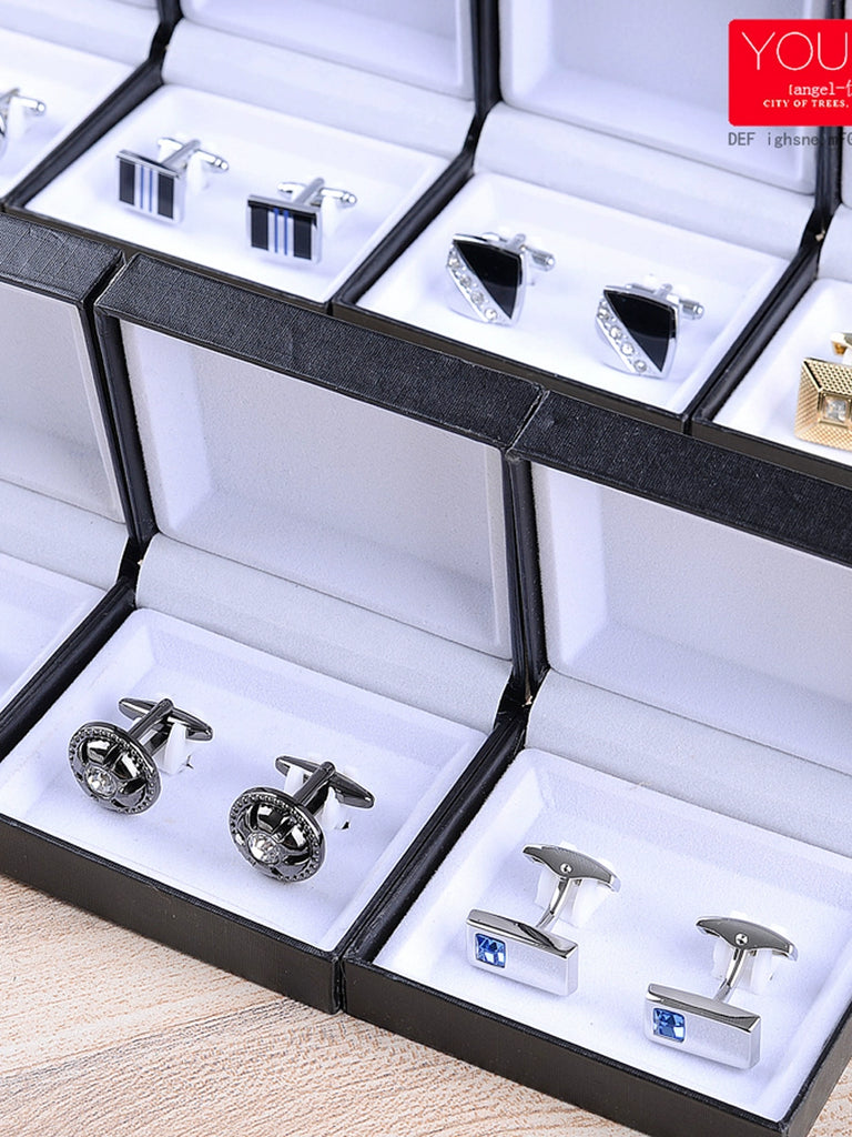 Importé - Boutons de Manchettes Homme - En Argent Brillant