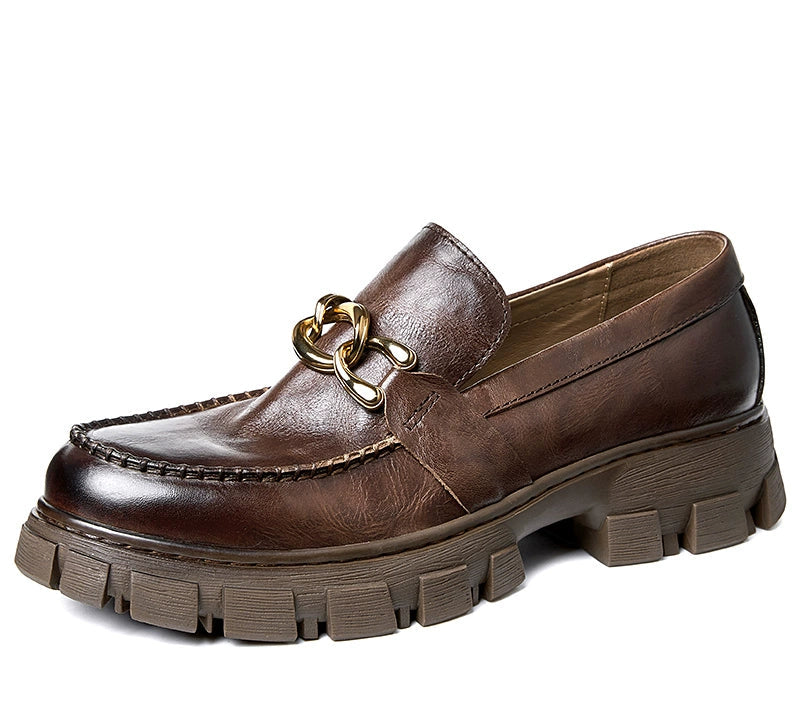 Importé - Chaussure Homme Mocassin Rétro Britanniques En Cuir Véritable