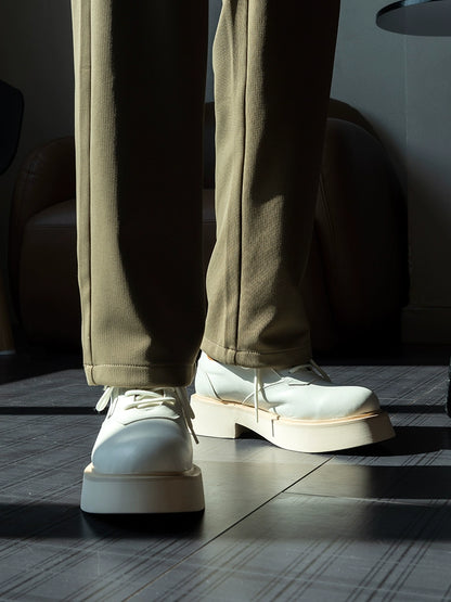 Importé - Chaussure Homme Derby Britanniques En Cuir A Gros Talon