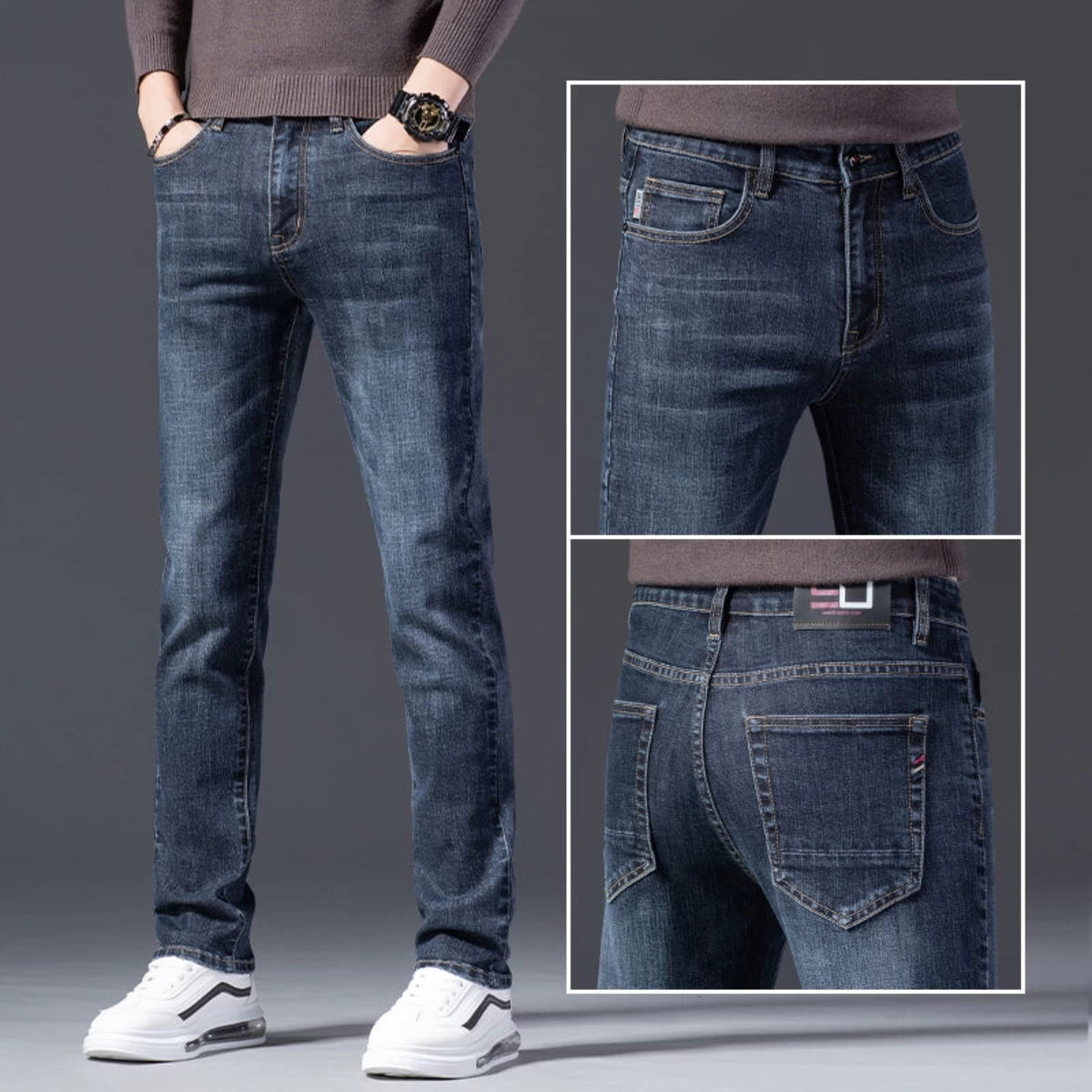 Importé - Playboy Pantalon Jean Stretch Homme Tendance