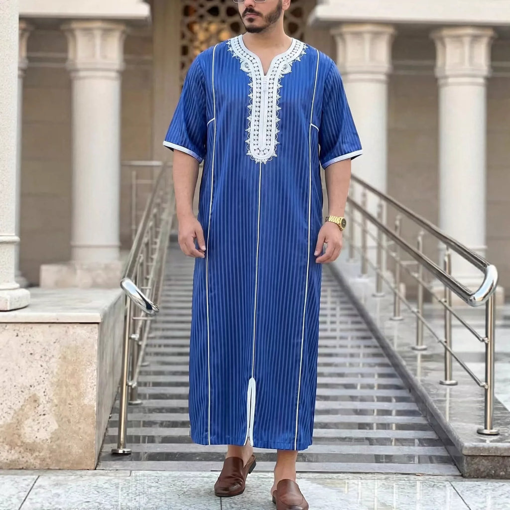Importé - Boubou Homme Marocain broder Décontracté
