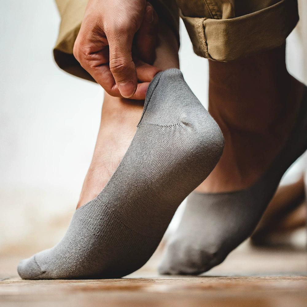Importé - Chaussettes Semi-Invisibles 100% Coton Anti-dérapant