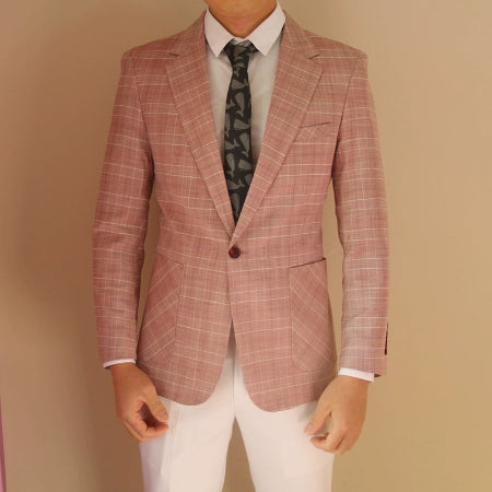 Importé - Blazer Veste Homme Décontracté A Carreaux Tendance