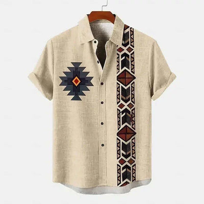 Importé - Chemise Homme Coton Lin Décontracté Manche Courte