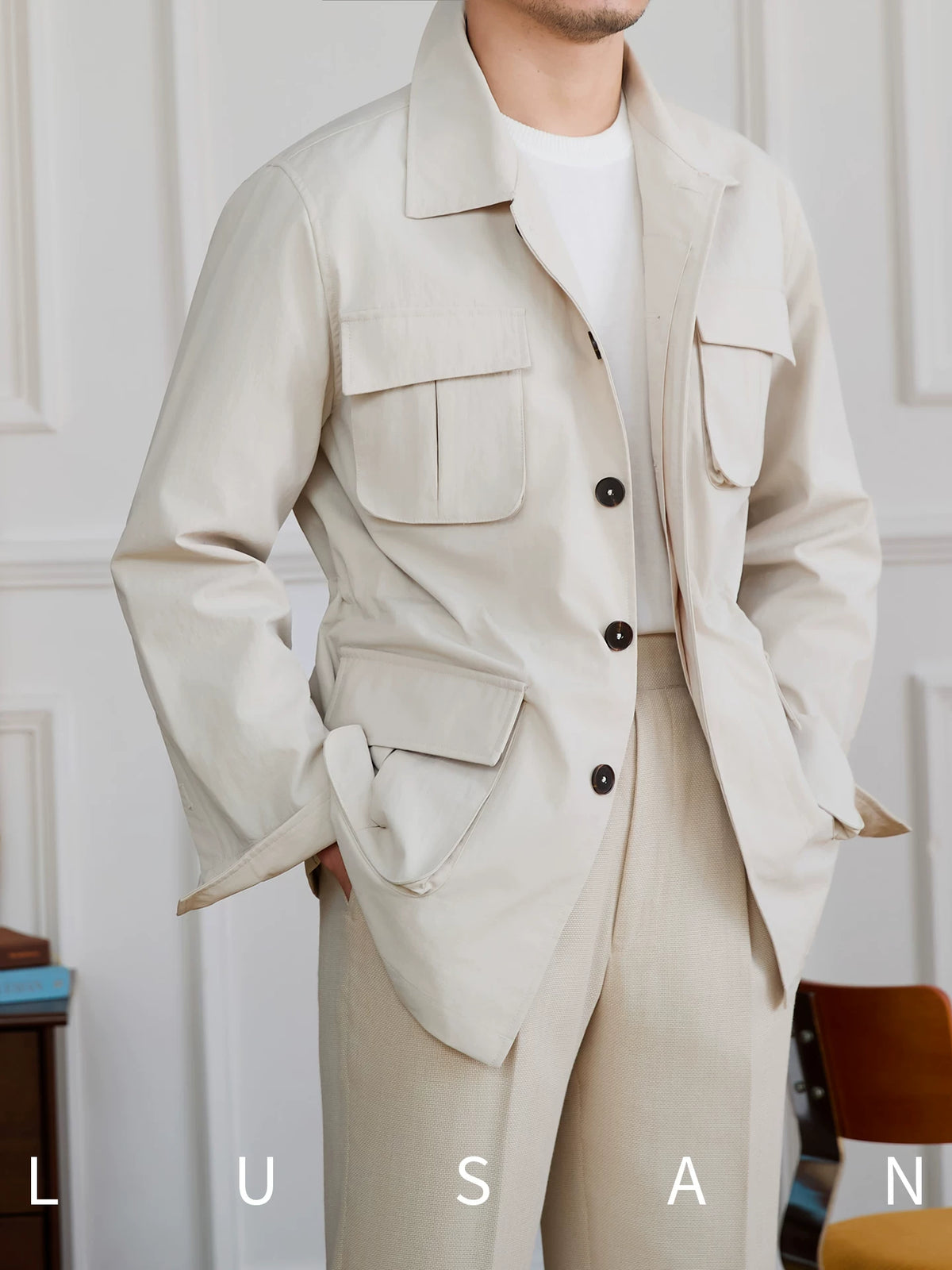 Importé - Veste Jacket Homme Décontracté Sur-Chemise