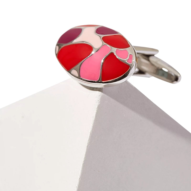 Importé - HANY  Boutons de Manchettes Rouge Cristal