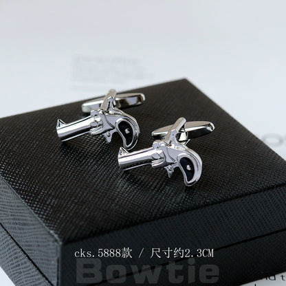 Importé - Boutons de Manchettes Homme - En Argent Brillant
